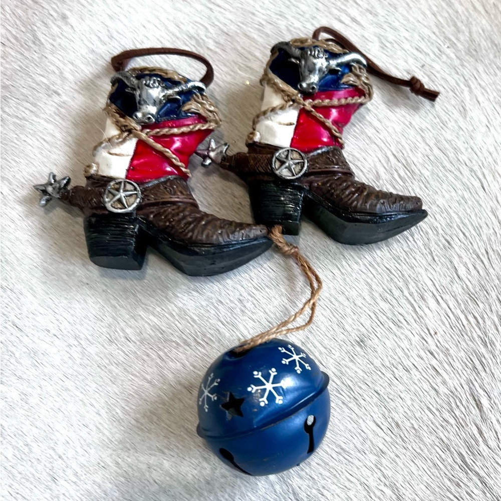 Cowboy Christmas Ornaments with Star Accents - Picture 2 of 6